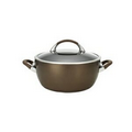 Symmetry Covered Casserole Pot - Chocolate Brown/Silver